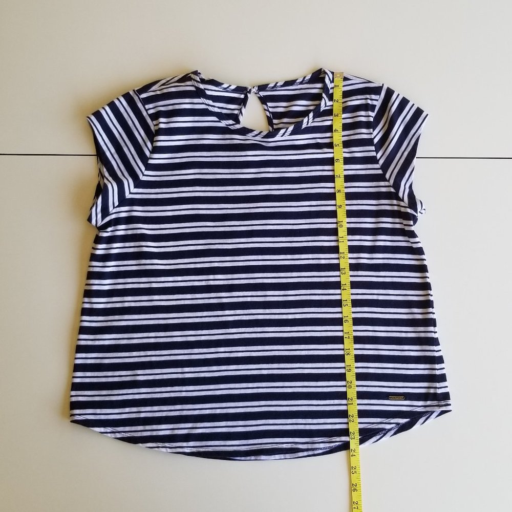Nautica Navy & White Top, Keyhole back, Cap Sleeves XL